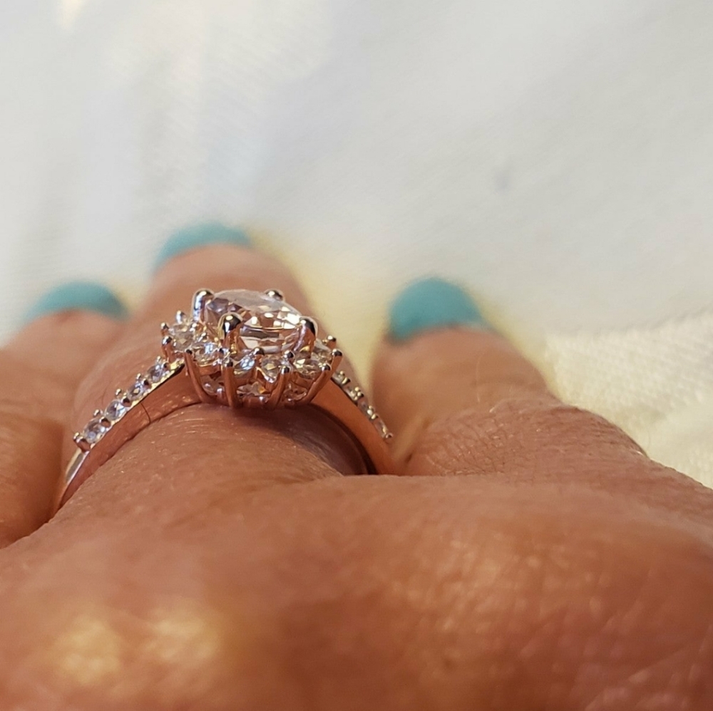 SOLDAuthentic Morganite Ring Rose Gold over stamped 925 Sterling Silver - Picture 9 of 9